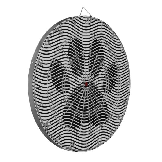 Dog Paw-afdrukken op zwarte en witte golven Dartbord (Voorkant Links)