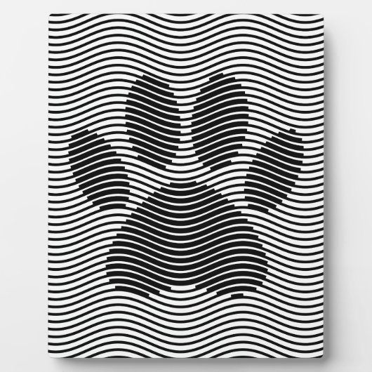 Dog Paw-afdrukken op zwarte en witte golven Fotoplaat (Voorkant)