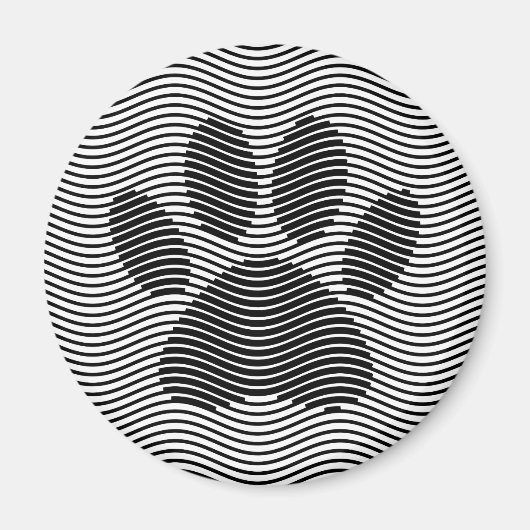 Dog Paw-afdrukken op zwarte en witte golven Magneet (Voorkant)