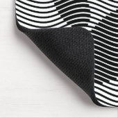 Dog Paw-afdrukken op zwarte en witte golven Muismat (Hoek)