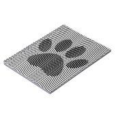 Dog Paw-afdrukken op zwarte en witte golven Notitieboek (Linkerzijde)