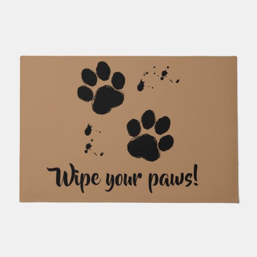 Dog Paw-afdrukken: Veeg je poten af! Deurmat (Voorkant)