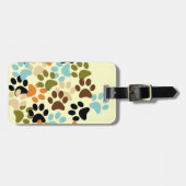 Dog paw afdrukpatroon bagagelabel (Voorkant horizontaal)