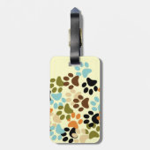 Dog paw afdrukpatroon bagagelabel (Achterkant verticaal)