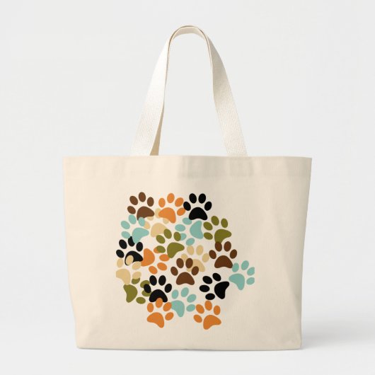 Dog paw afdrukpatroon grote tote bag (Voorkant)