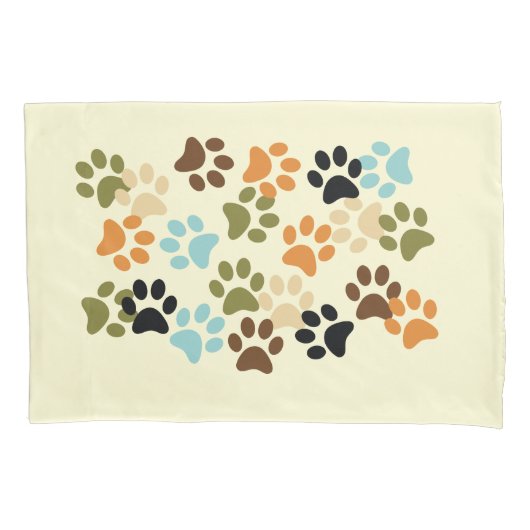 Dog paw afdrukpatroon kussensloop (Voorkant-Links)