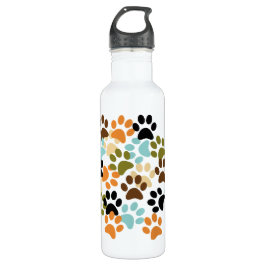 Dog paw afdrukpatroon waterfles 