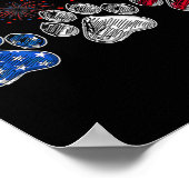 Dog Paw American Flag Fireworks Hondenliefhebber 4 Poster (Hoek)