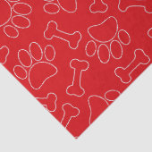 Dog Paw And Bones Drawing Pattern Custom Red Tissuepapier (Detail)