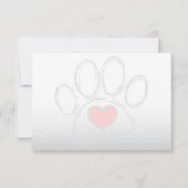 Dog Paw and Heart Blank All Occasion Custom Name Notitiekaartje (Achterkant)