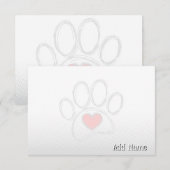 Dog Paw and Heart Blank All Occasion Custom Name Notitiekaartje (Voorkant / Achterkant)