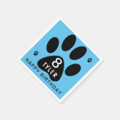 Dog Paw Blue kinderen Birthday Party Servet (Hoek)