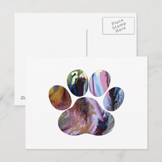 Dog Paw Briefkaart (Voorkant / Achterkant)
