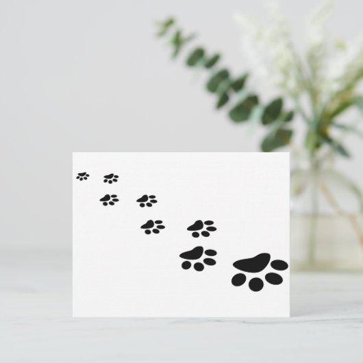 Dog Paw Briefkaart (Staand voorkant)