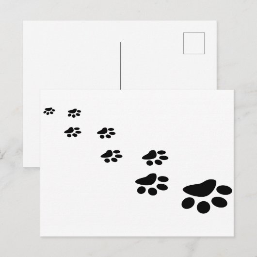 Dog Paw Briefkaart (Voorkant / Achterkant)