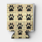 Dog Paw Cartoon Pattern Quilt in Sepia Blikjeskoeler (Voorkant)