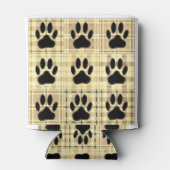 Dog Paw Cartoon Pattern Quilt in Sepia Blikjeskoeler (Achterkant)