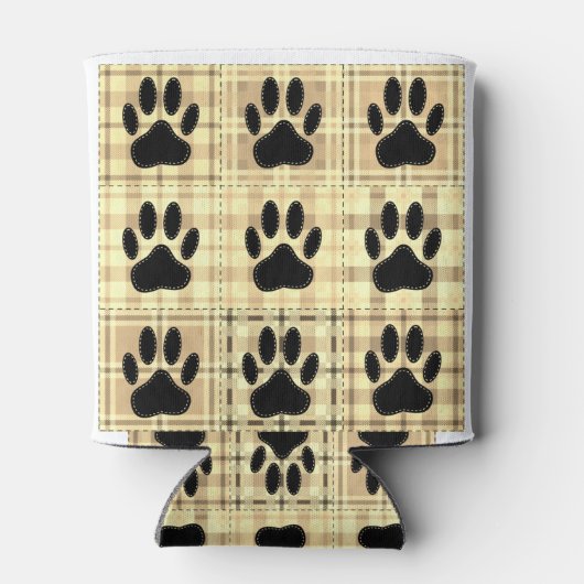 Dog Paw Cartoon Pattern Quilt in Sepia Blikjeskoeler (Achterkant)