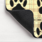 Dog Paw Cartoon Pattern Quilt in Sepia Muismat (Hoek)