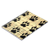 Dog Paw Cartoon Pattern Quilt in Sepia Notitieboek (Linkerzijde)