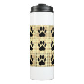 Dog Paw Cartoon Pattern Quilt in Sepia Thermosbeker (Voorkant)