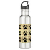 Dog Paw Cartoon Pattern Quilt in Sepia Waterfles (Voorkant)