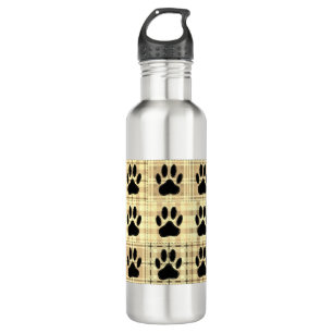 Dog Paw Cartoon Pattern Quilt in Sepia Waterfles