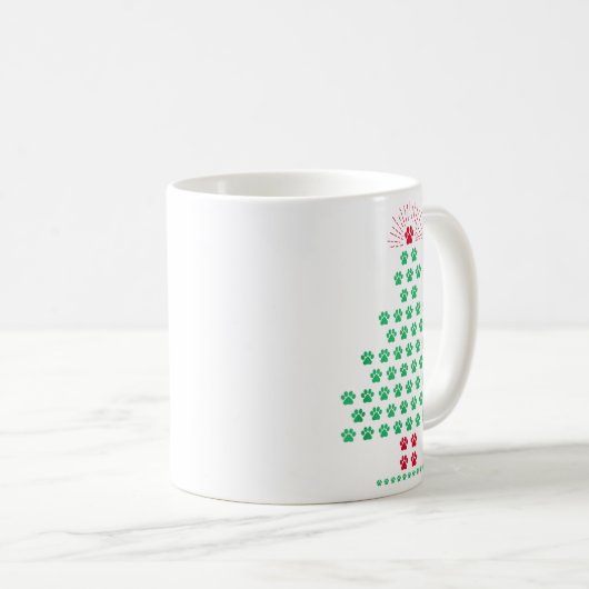 Dog Paw Christmas Tree Pajamas Puppy Dog Lover Xma Koffiemok (Voorkant rechts)