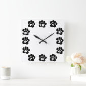 Dog Paw Clock Vierkante Klok (Huis)