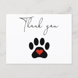Dog Paw Custom Dank je Briefkaart
