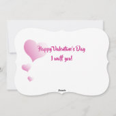 Dog Paw, Cute with Pink Hearts Valentijns Flat at Feestdagenkaart (Achterkant)