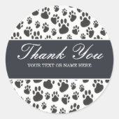 Dog Paw Dank u dierenvriend Party Ronde Sticker (Voorkant)