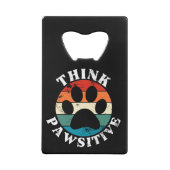 Dog Paw denk positief Creditkaart Flessenopener (Achterkant)