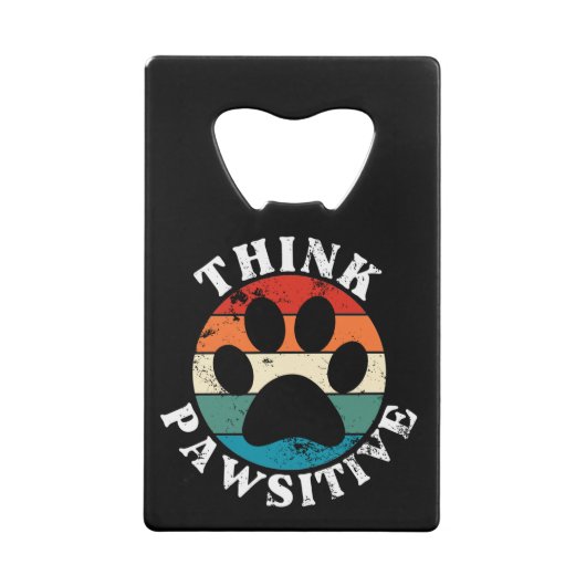 Dog Paw denk positief Creditkaart Flessenopener (Achterkant)
