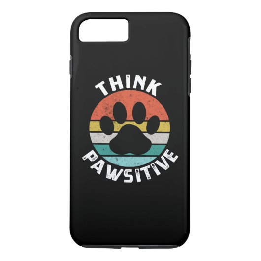 Dog Paw denk positief Hondenliefhebber Case-Mate iPhone Case (Achterkant)