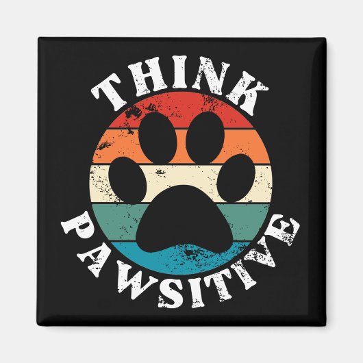 Dog Paw denk positief Magneet (Voorkant)