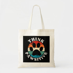 Dog Paw denk positief Tote Bag