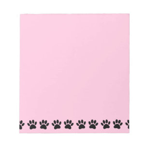 Dog Paw Distressed Pattern Pink Notitieblok