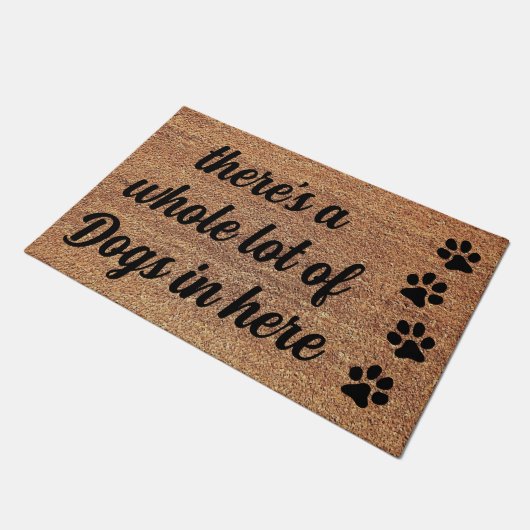 Dog Paw Doormat - Er zijn veel honden hier Deurmat (Schuin)