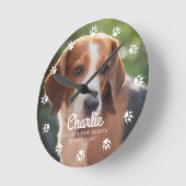 Dog Paw Drukt Aangepaste foto af Ronde Klok (Hoek)