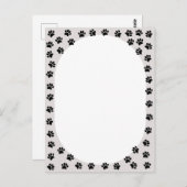 Dog Paw drukt ovaal vorm af Briefkaart (Voorkant / Achterkant)
