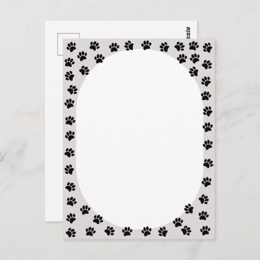 Dog Paw drukt ovaal vorm af Briefkaart (Voorkant / Achterkant)