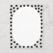 Dog Paw drukt ovaal vorm af Briefkaart (Voorkant)