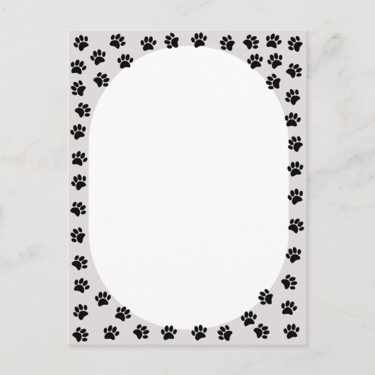 Dog Paw drukt ovaal vorm af Briefkaart (Voorkant)