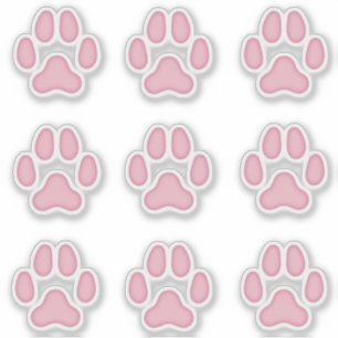 Dog Paw Drukt roze diersporen Sticker