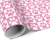 Dog Paw Drukt roze en wit af Cadeaupapier (Rol Hoek)