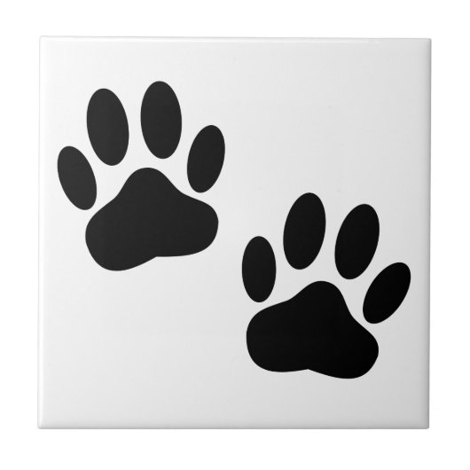 Dog Paw drukt Tile af Tegeltje (Voorkant)
