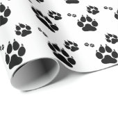 Dog paw drukt verpakkingspapier af cadeaupapier (Rol Hoek)