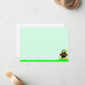 Dog Paw Easter Egg Print Blank Notitiekaartje (Voorkant / Achterkant in situ)