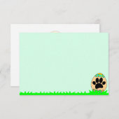 Dog Paw Easter Egg Print Blank Notitiekaartje (Voorkant / Achterkant)